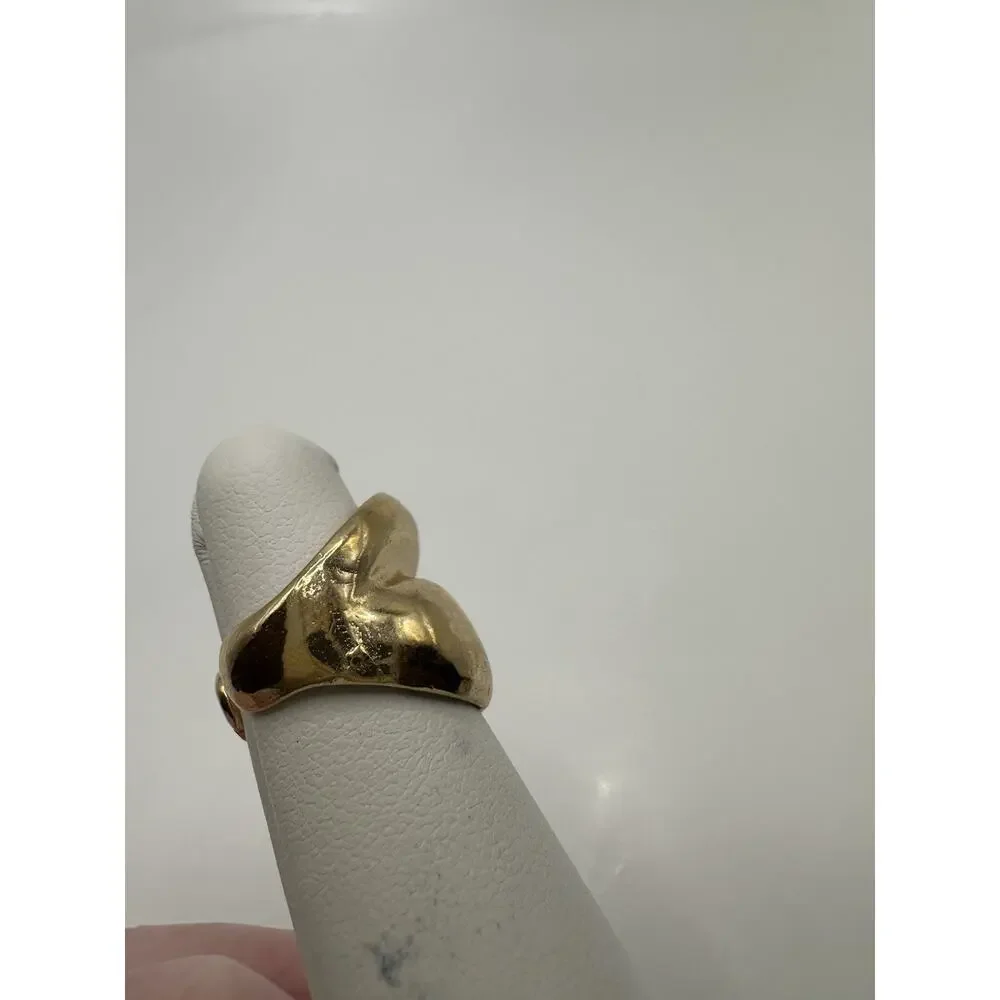 Gold Tone Swirl Band Men’s Pinky Ring Size 3.75